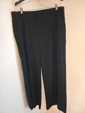 Wide Leg Trousers by Gap Size 18 Black Work Slacks